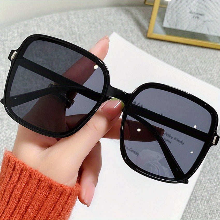 Oversized Ombre Lens Sunglasses Men Women Block Square Frame Glasses UV400