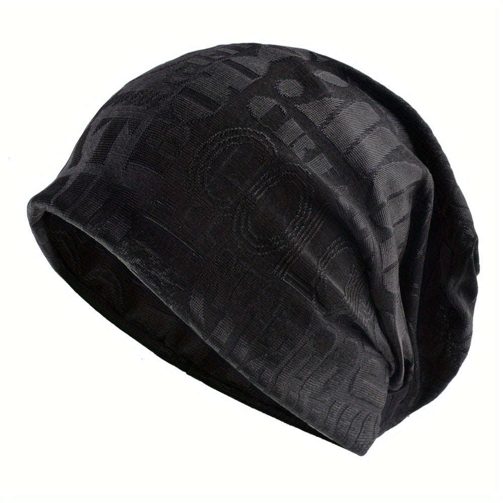 Knitted Letter Pattern Brimless Cap Elastic Headband for Outdoor Sports