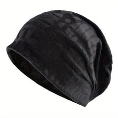Knitted Letter Pattern Brimless Cap Elastic Headband for Outdoor Sports