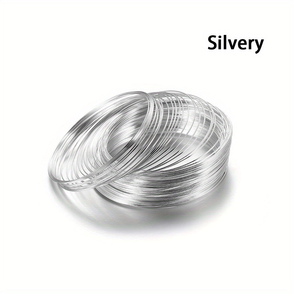 100 Loops Pack Diameter Silver Memory Beading Steel Wire For DIY Jewelry