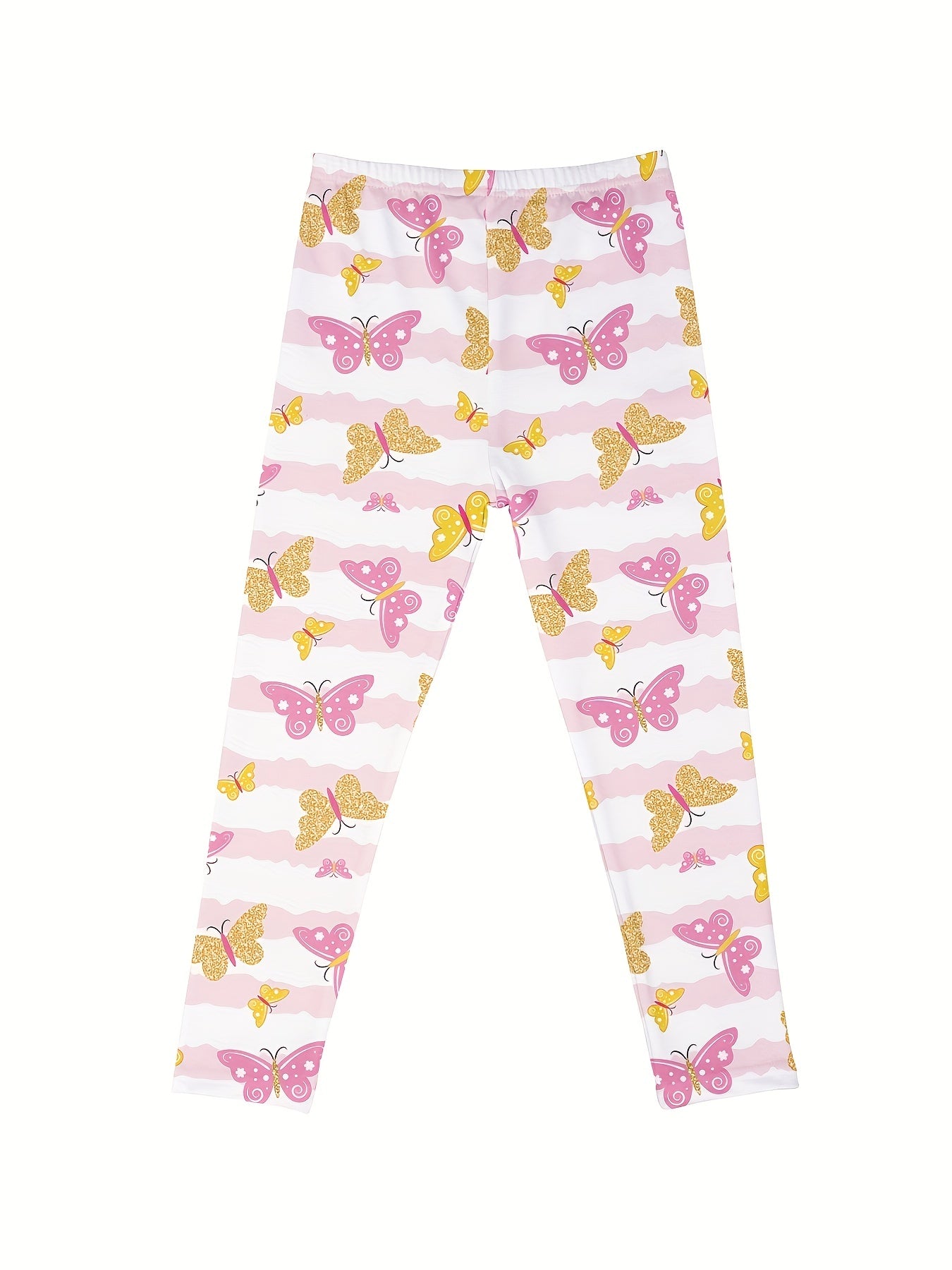 3pcs Girls Cartoon Unicorn And Butterfly Tie Dye Athletic Leggings