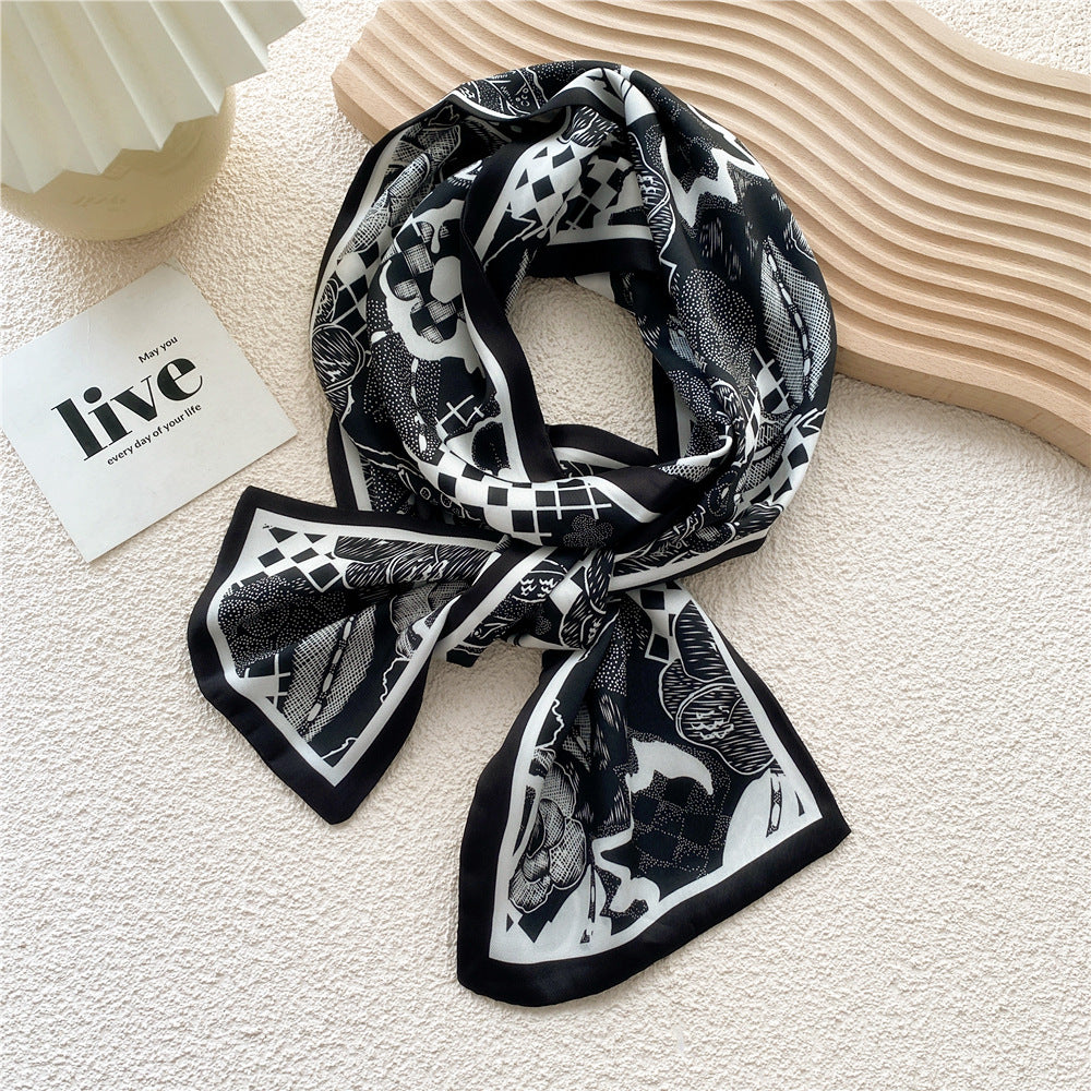 Men's Long Silk Scarf for Casual Business Wear