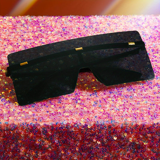 Y2K Oversized Rimless Shield Sunglasses UV400