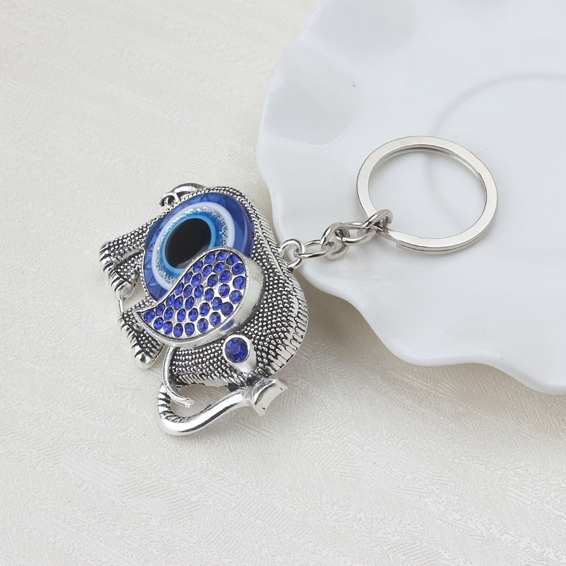 Evil Eye Elephant Keychain Lucky Charm Car Bag Pendant