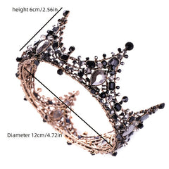 Baroque Crown Bridal Crystal Tiara Crown Gothic Wedding Headpiece Vintage Queen