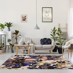 Modern Bright Flowers Area Rug Non Slip for Living Room Bedroom Office