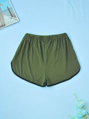 Colorblock Trim Sleep Bottoms Elastic Waistband Shorts Women's Sleepwear