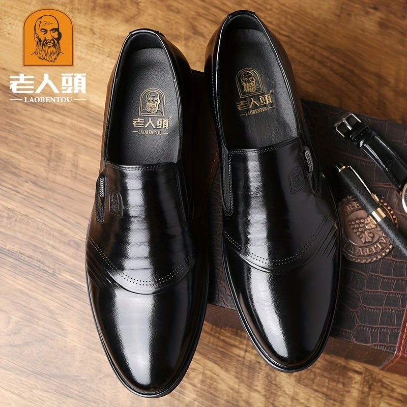 LAORENTOU Men's Slip On Formal Shoes Wear resistant Non Slip Smart Casual Shoes
