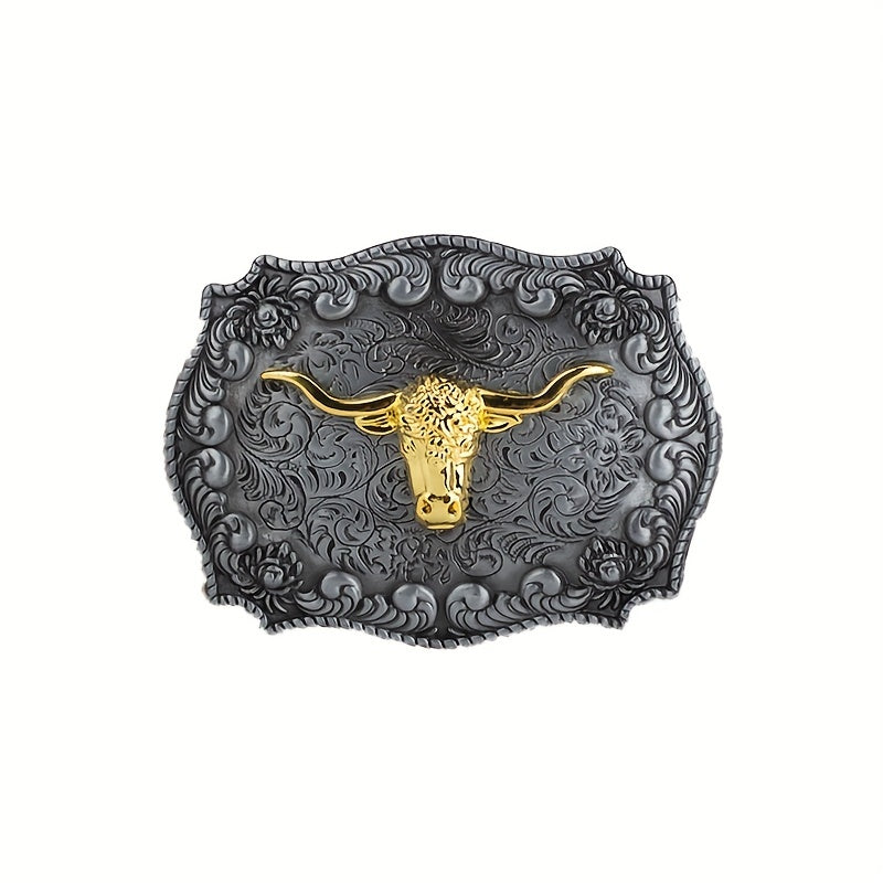 Alloy Western Cowboy Animal Ox Head Belt Buckle for Men