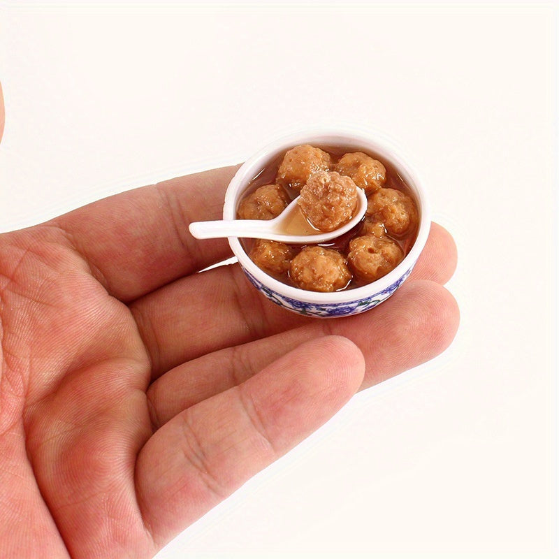 Chinese Style Simulated Mini Porcelain Bowl Food Toy Kitchen Model Dish