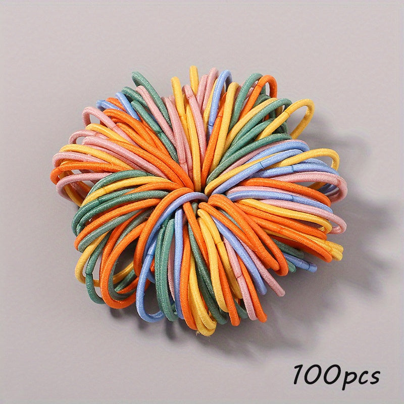100pcs Candy Nylon Elastic Hair Ties Hair Accessories Gift For Girls