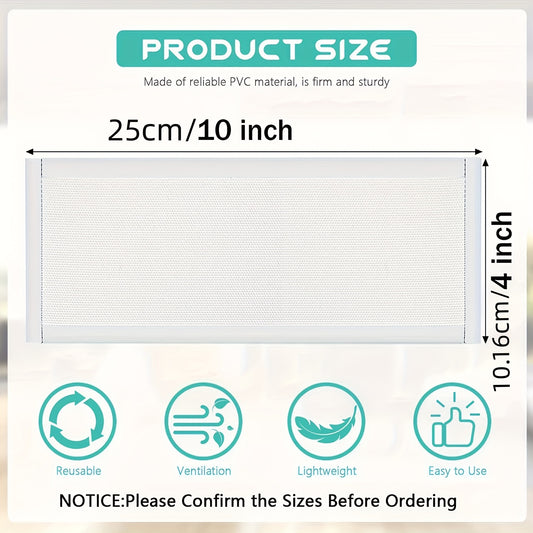 4pcs Rectangular Vent Screen Cover Magnetic PVC Ventilation Mesh 25.4x10