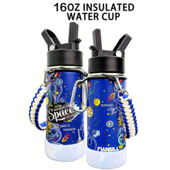 480ml Colorful Stainless Steel Water Bottle Double Layer Leakproof Cup