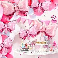 Pink Bow Balloon Girl Party Decoration Large Bow Aluminum Foil Balloon