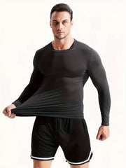 4 Pcs Men's Comfy Sports Compression T-shirts for Fitness Activities