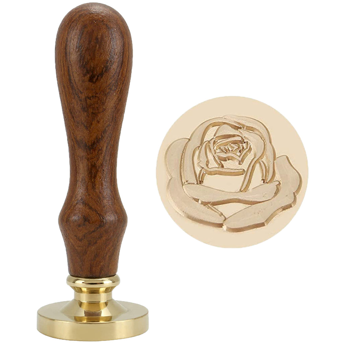 Vintage Wax Seal Stamp 25mm Brass Head Wooden Handle for Wedding Invitations
