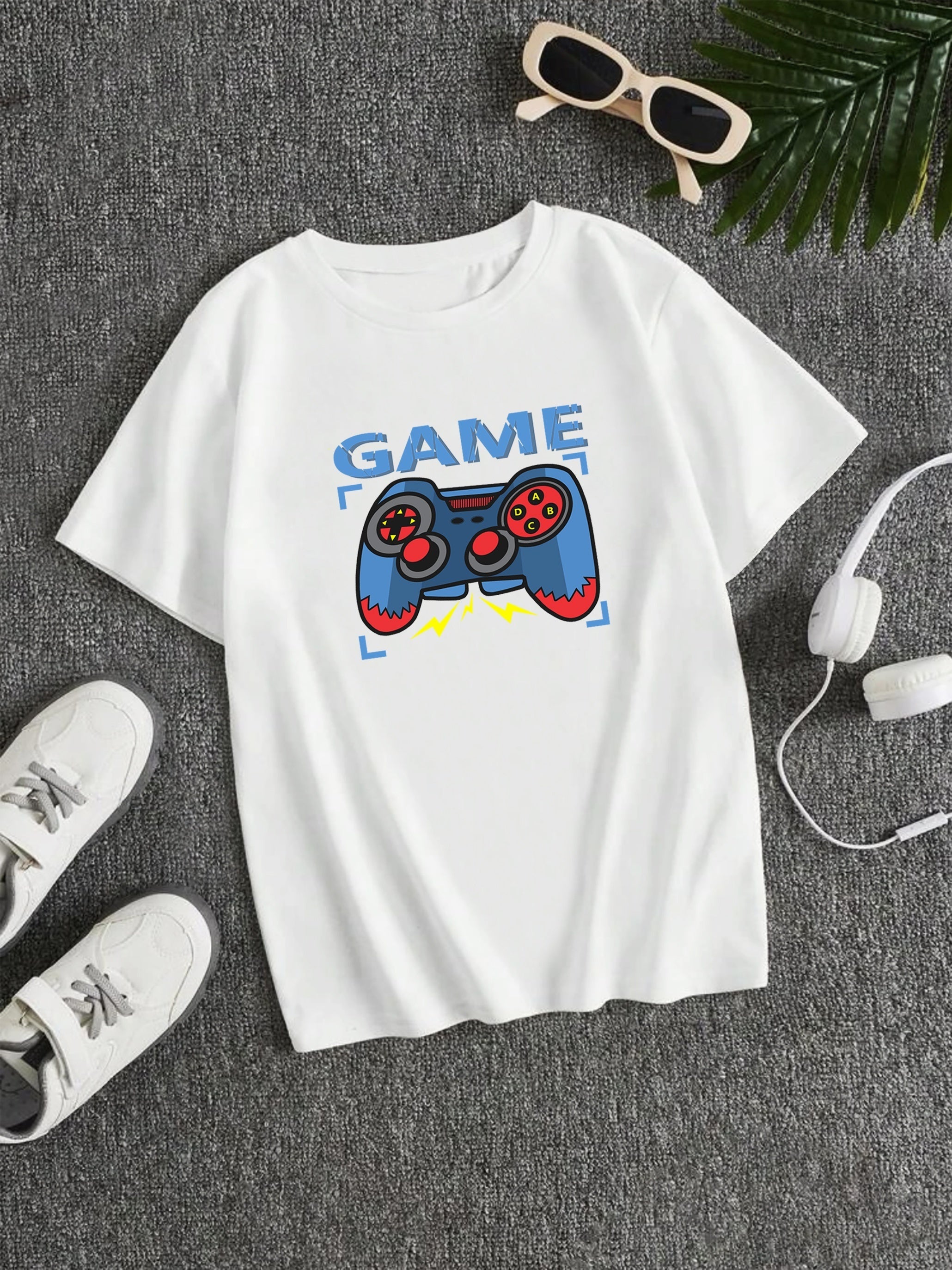 Boys' Game Controller T Shirt Short Sleeve Tee