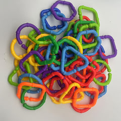 Geometric Chain Buckles Toy Puzzle Bright Colors Shapes Training Toys