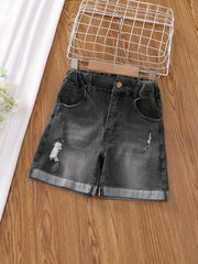 Girls Ripped Comfortable Denim Shorts for Summer