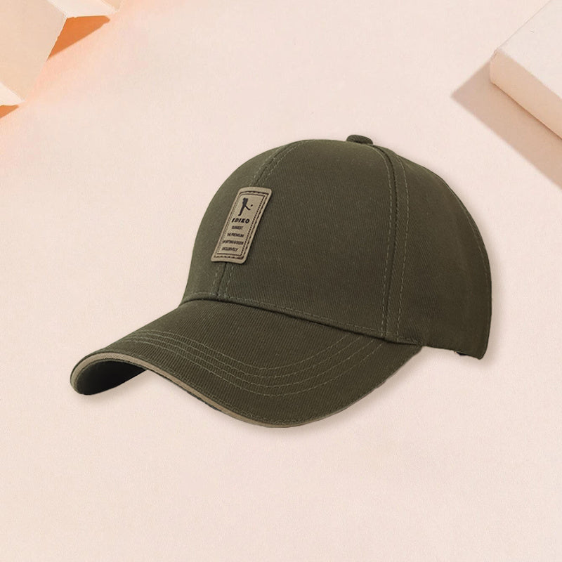 Men's Leather Label Baseball Cap