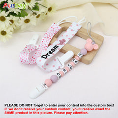 Personalized Baby Dummy Clip - Baby Pacifier Leash - Newborn Gift