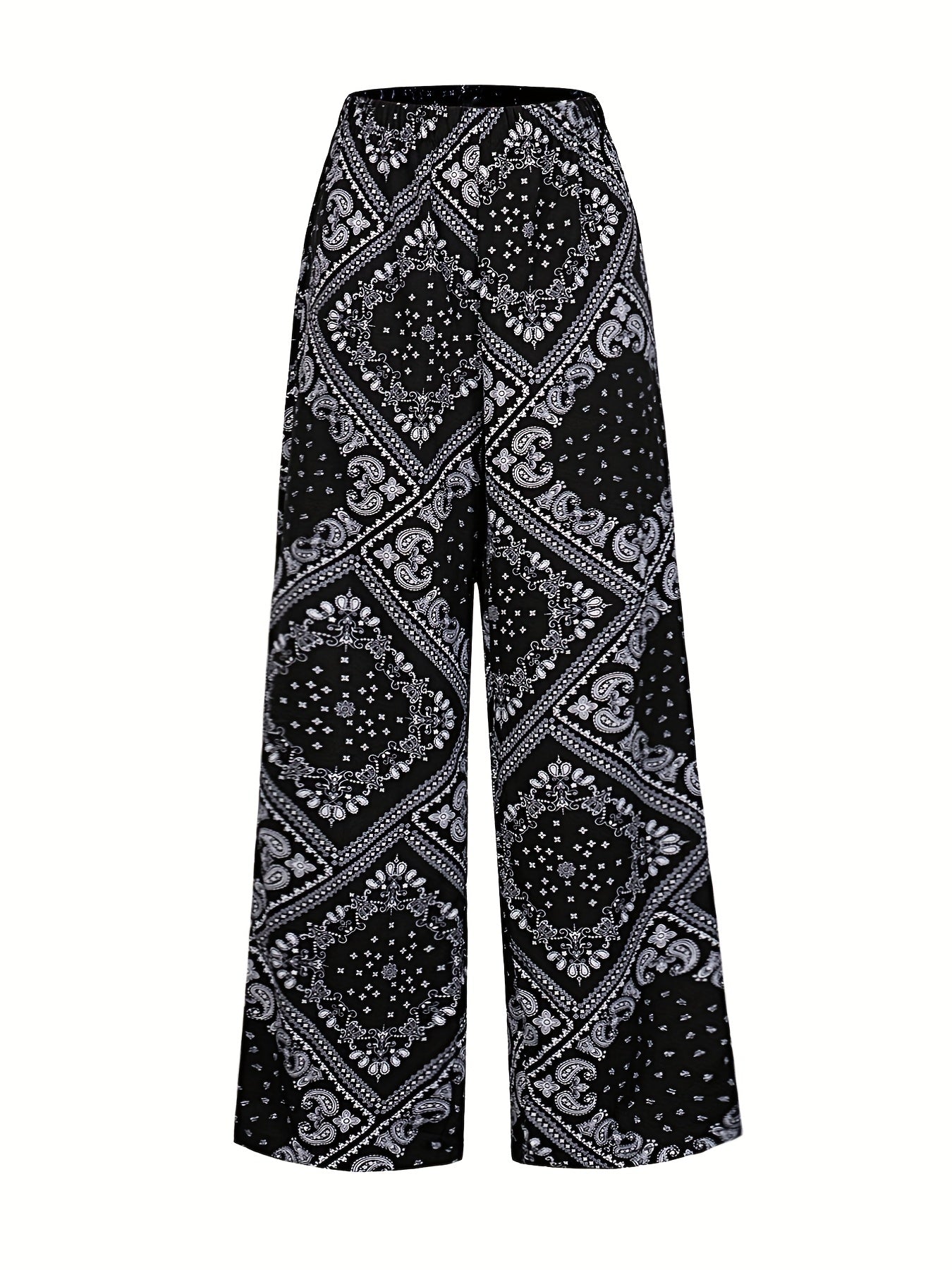 Paisley Print Wide Leg Pants Casual Loose Pants Spring Summer Women's Clothing