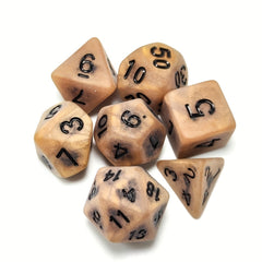 7pcs Antique Brown Polyhedral Dice Set for Board Games