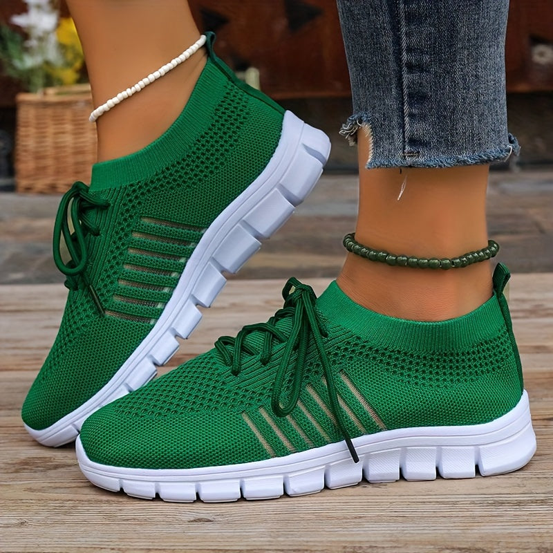 Women's Mesh Sneakers Lightweight Lace up Soft Sole Running Shoes