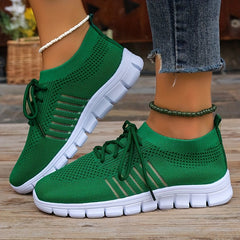 Women's Mesh Sneakers Lightweight Lace up Soft Sole Running Shoes