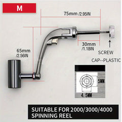 Durable Metal Fishing Reel Handle with Comfortable Grip