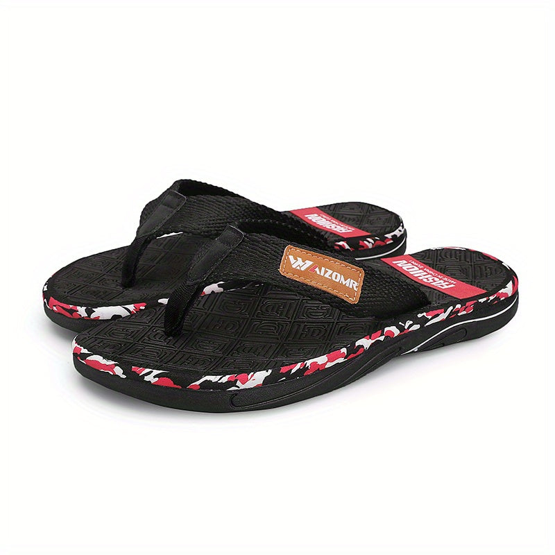 Men's Camo Flip Flops Durable Rubber Sole Non Slip Outdoor Sandals