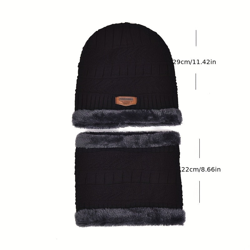 Thickened Woolen Knitted Pullover Hat Plus Velvet Autumn Winter Unisex
