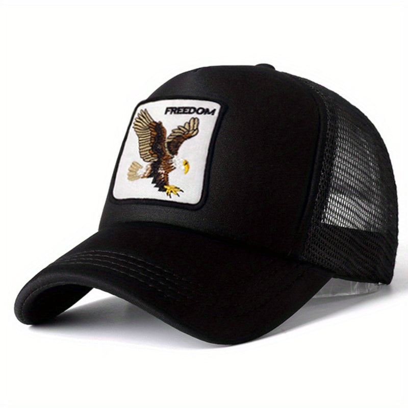 Animal Embroidered Mesh Baseball Cap Sun Shading Mesh Hat