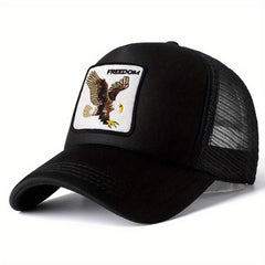 Animal Embroidered Mesh Baseball Cap Sun Shading Mesh Hat