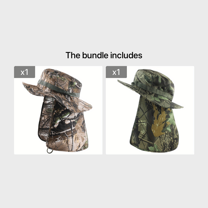 Camouflage Sunscreen Hat Neck Gaiter UV Protection Bucket Hat