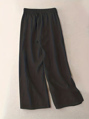 Solid Split Wide Leg Pants for Spring & Summer