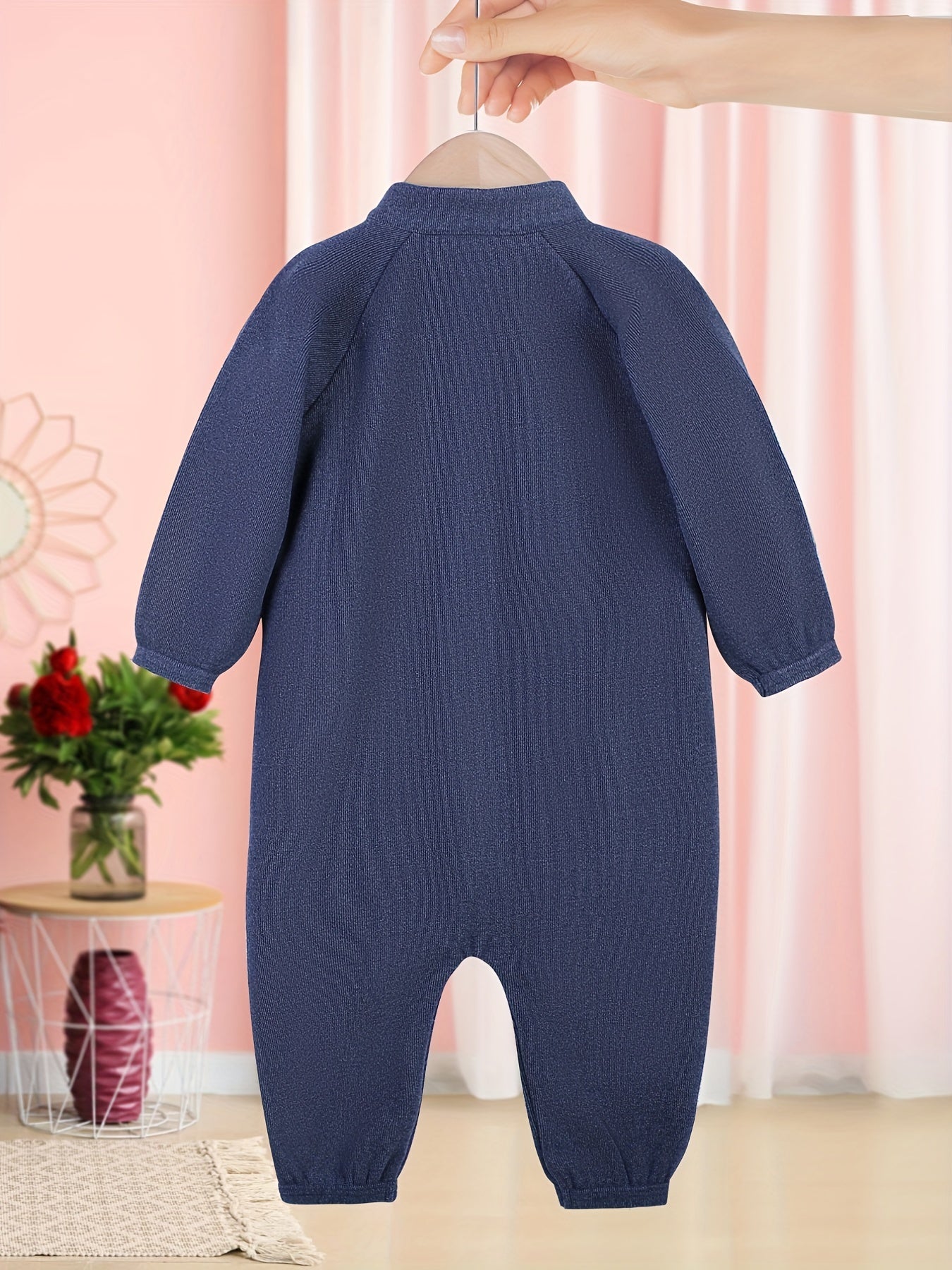 Baby Boy Ribbed Knit Footless Romper