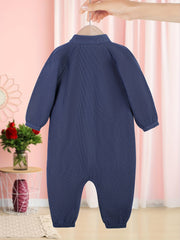 Baby Boy Ribbed Knit Footless Romper