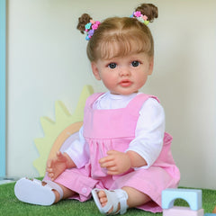 22in Reborn Baby Doll Toy Perfect Gift For Kids Flexible 3D Skin & Layers