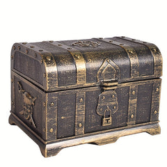 Retro Treasure Box With Lock for Party Favors Pirate Props