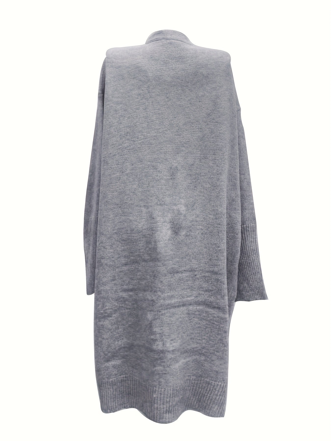 Retro Cardigan Open Front Long Sleeve High Stretch With Pockets