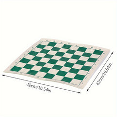 Leather Checkerboard Green Grid Chess Set