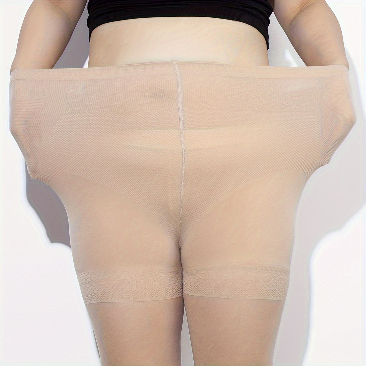 Floral Two Tone Control Top Tights