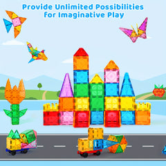 Magnetic Tiles Building Blocks Toys For Kids 3-8 Years Old