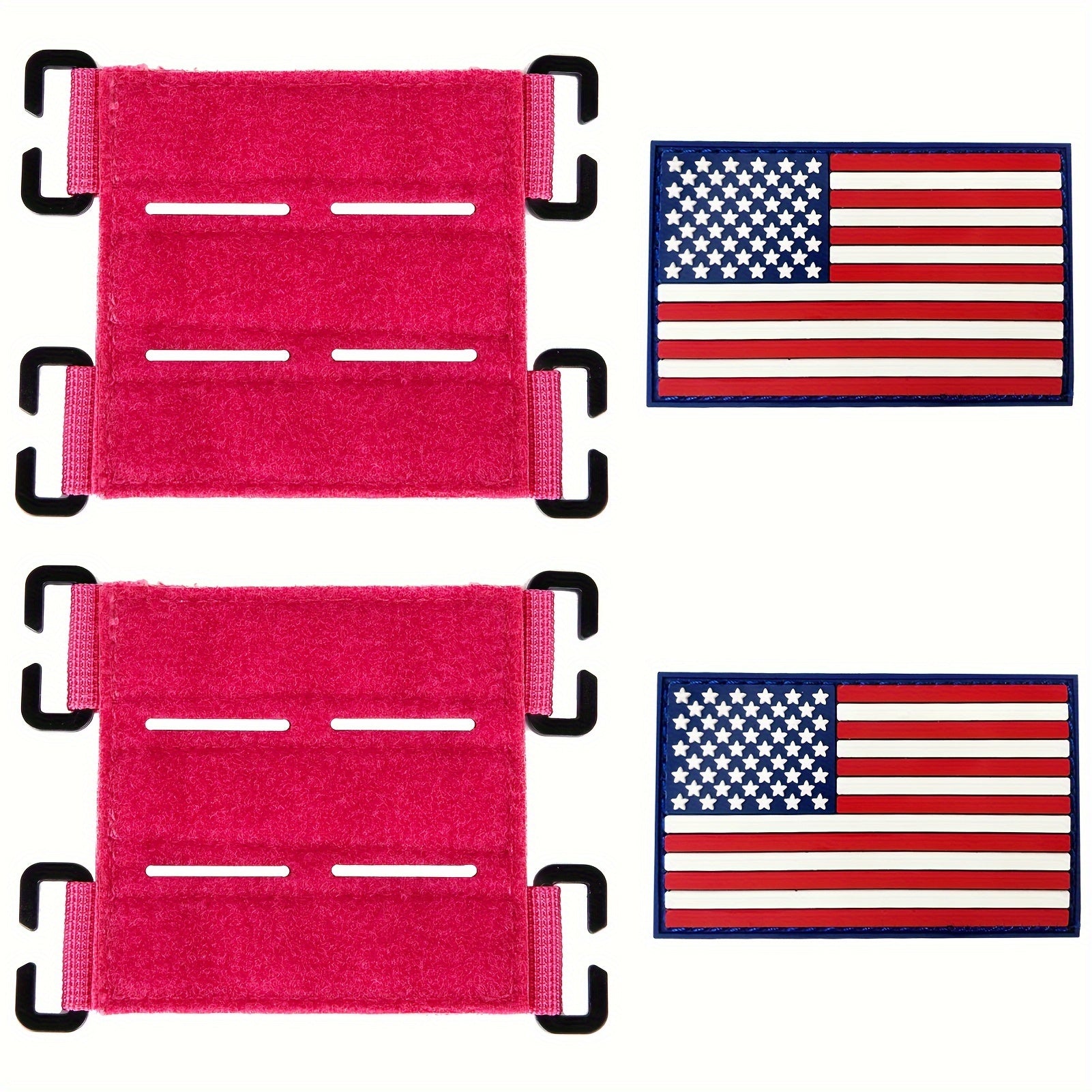 4pcs Molle Patch Panel with American Flag Patch