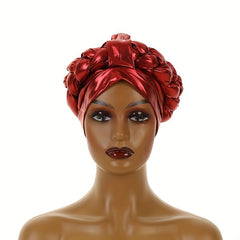 Red Hot Stamping Turban Cap Elastic Head Wrap Ramadan Scarf Chemo Hats