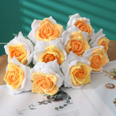 Creative Crochet Wool Eternal Flower Rose Handicrafts Unique Gift