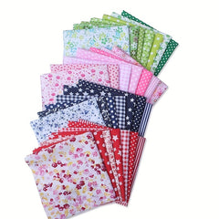 100pcs 9 Square Cotton Quilted Patch Fabric DIY Sewing Fabric