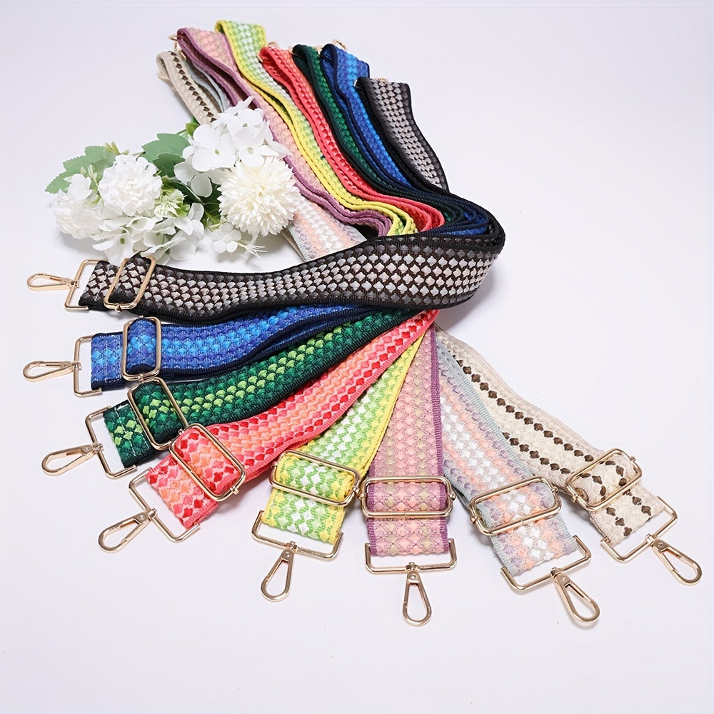 Colorblock Pattern Bag Strap Lightweight Adjustable Travel Accessories