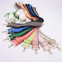 Colorblock Pattern Bag Strap Lightweight Adjustable Travel Accessories